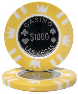 Coin Inlay poker chip, 1000 dollars, 15 g