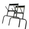 Close-up of black folding metal legs for Legacy poker table