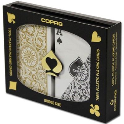 Copag Bridge duopack box black and gold decks regular index