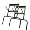 Close-up of black folding metal legs for Supreme poker table