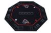 Black octagonal poker table top, 48x48 inches, top view