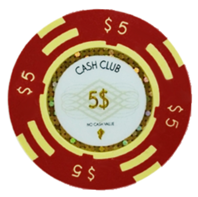 Roll of 25 Cash Club 14g $5 poker chips