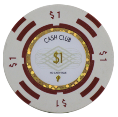 Roll of 25 Cash Club 14g $1 poker chips