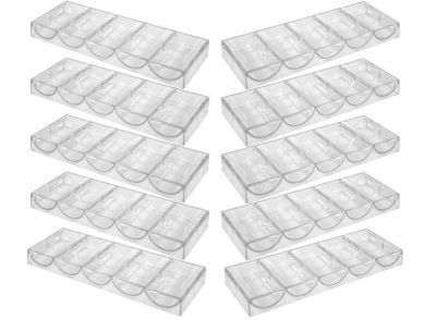 Clear acrylic poker chip trays pack of 10