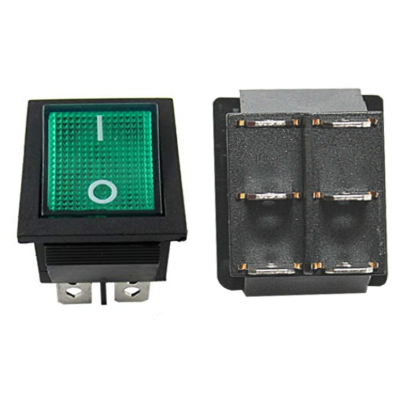 Image de 71853 - On/Off GREEN switch 120V / 6 Pins