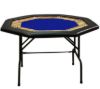 Octagonal poker table with blue felt top