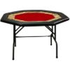 Octagonal poker table with red felt top