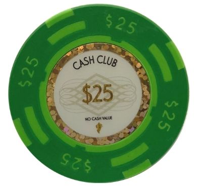 Roll of 25 Cash Club 14g $25 poker chips