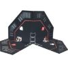 Folded octagonal poker table top showing folding sections