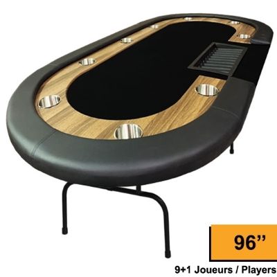 Supreme poker table with dealer 96 inch, black felt top